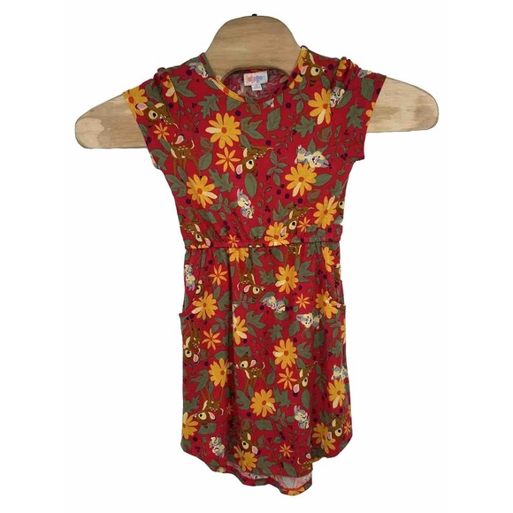 LulaRoe Disney Mae 10‎ Dress Pockets Bambi Thumper Floral Flowers Rare NWT - Picture 1 of 8